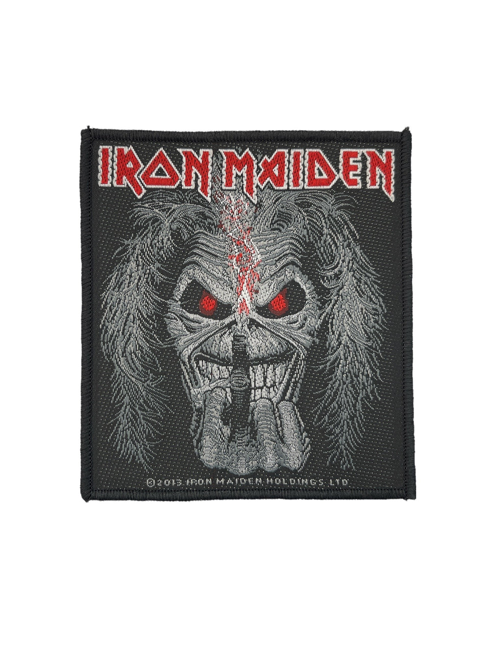 Iron Maiden Standard Patch: Eddie Finger Flame Official Woven Patch Brand New
