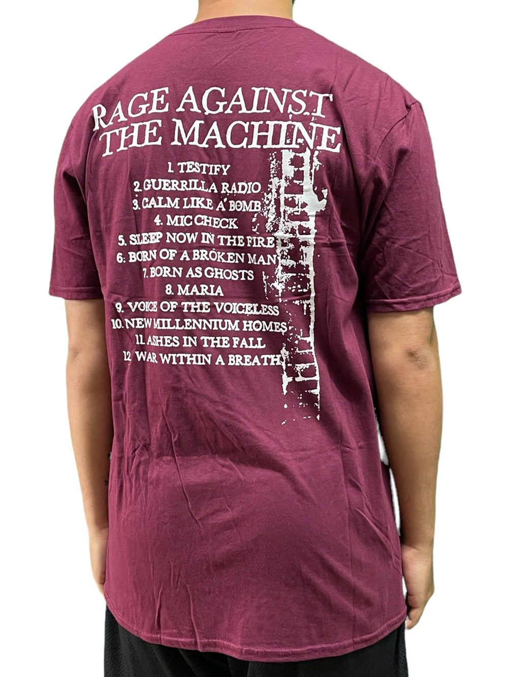 Rage Against The Machine BOLA MAROON Unisex Official T Shirt Back Printed