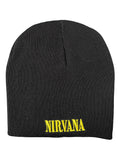 Nirvana - Happy Face  & Name Embroidery Official Beanie Hat One Size Fits All NEW