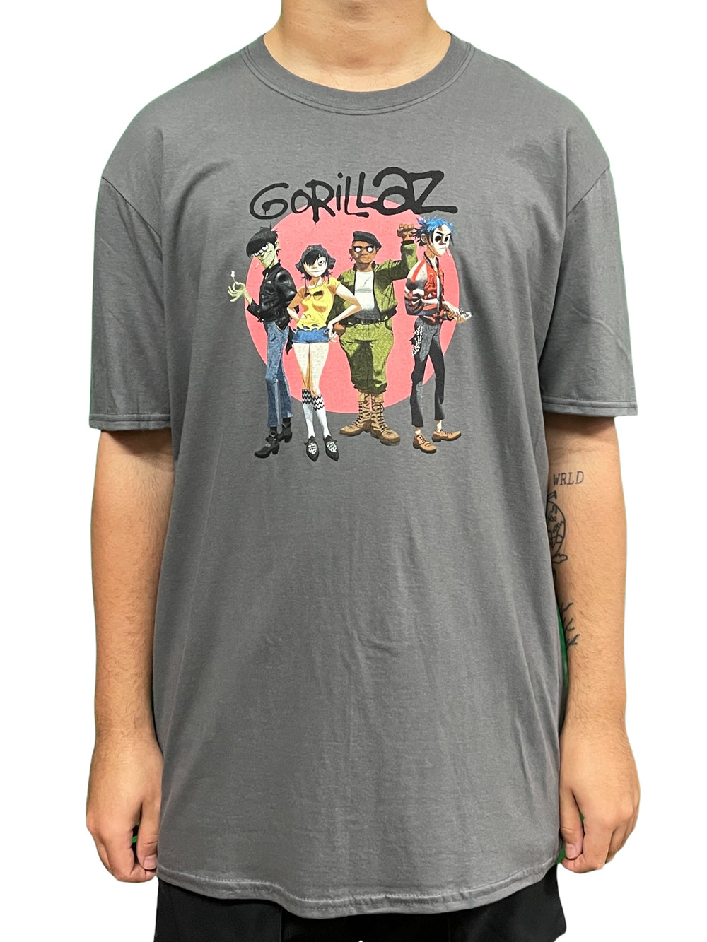 Gorillaz Group Circle Rise CHARCOAL Unisex Official T Shirt Various Sizes