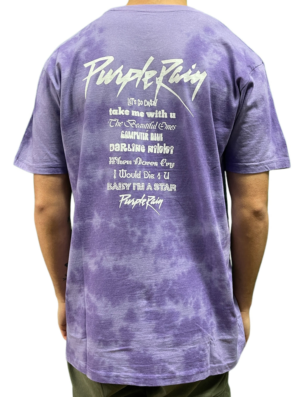 Prince Purple Rain Track List Dip Dye Design Unisex T-Shirt Various Sizes
