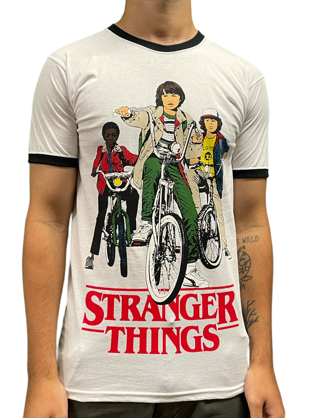 Stranger Things Bikes Ringer Unisex Official T Shirt Brand New Various Sizes