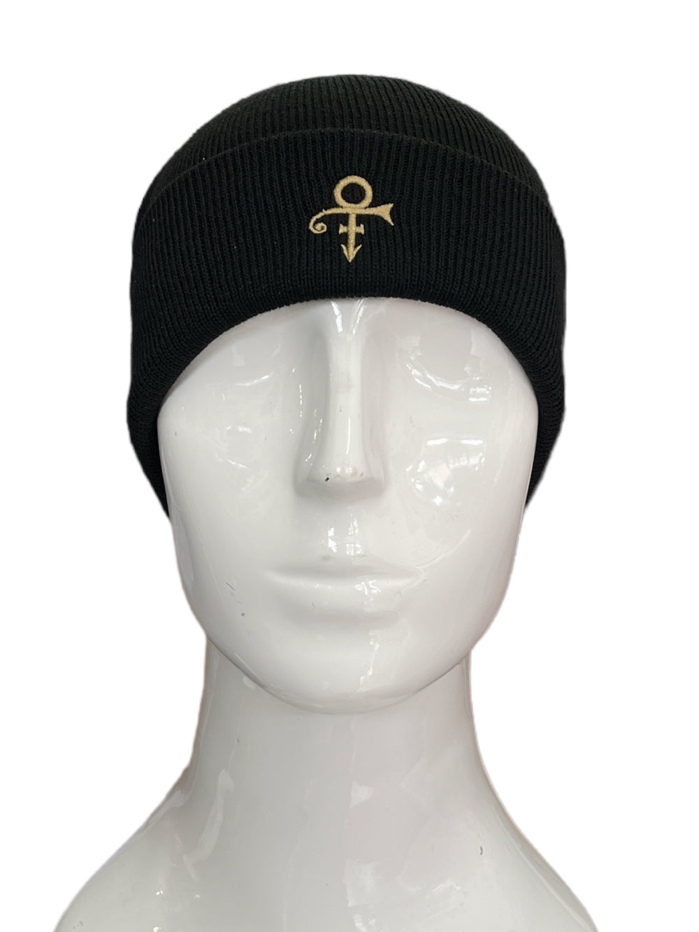 Prince Love Symbol Turn Up Beanie Hat Gold Thread Embroidery Official & Xclusive