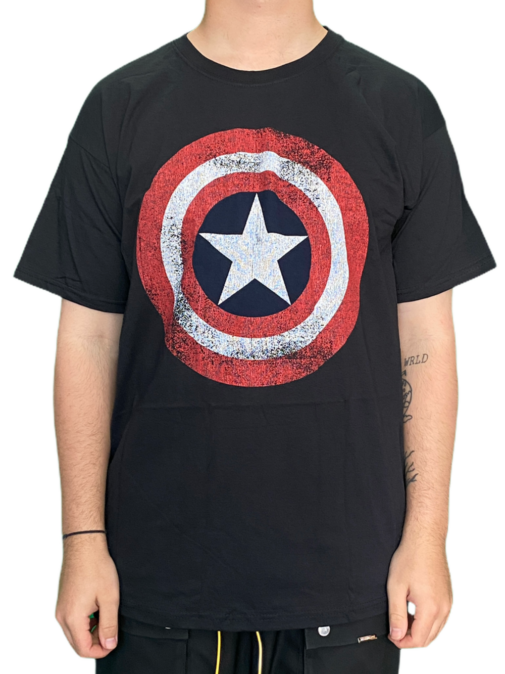 Captain America Shield Marvel Avengers Team Unisex Official T Shirt Brand New BLACK