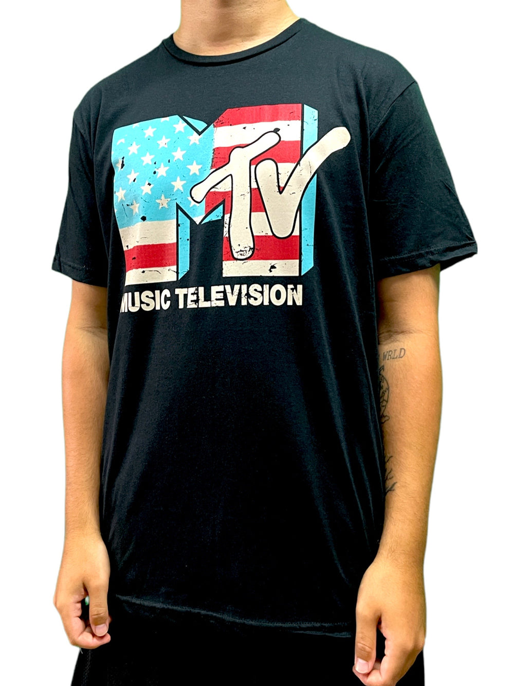 MTV Distressed USA Flag Unisex Official T Shirt Brand New Various Sizes