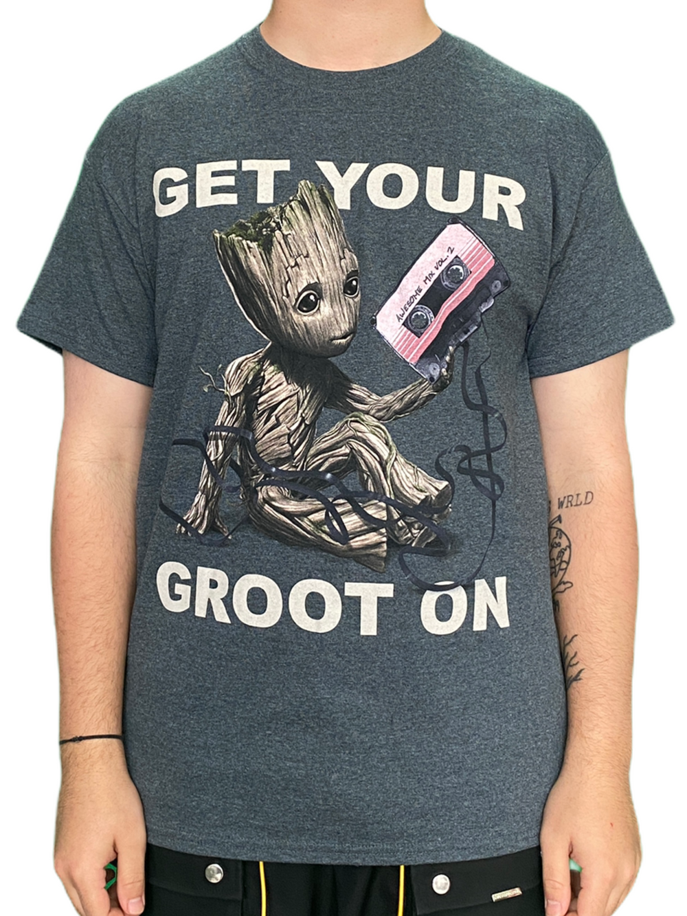Guardians Groot On Heather Unisex Official T Shirt Brand New Various Sizes
