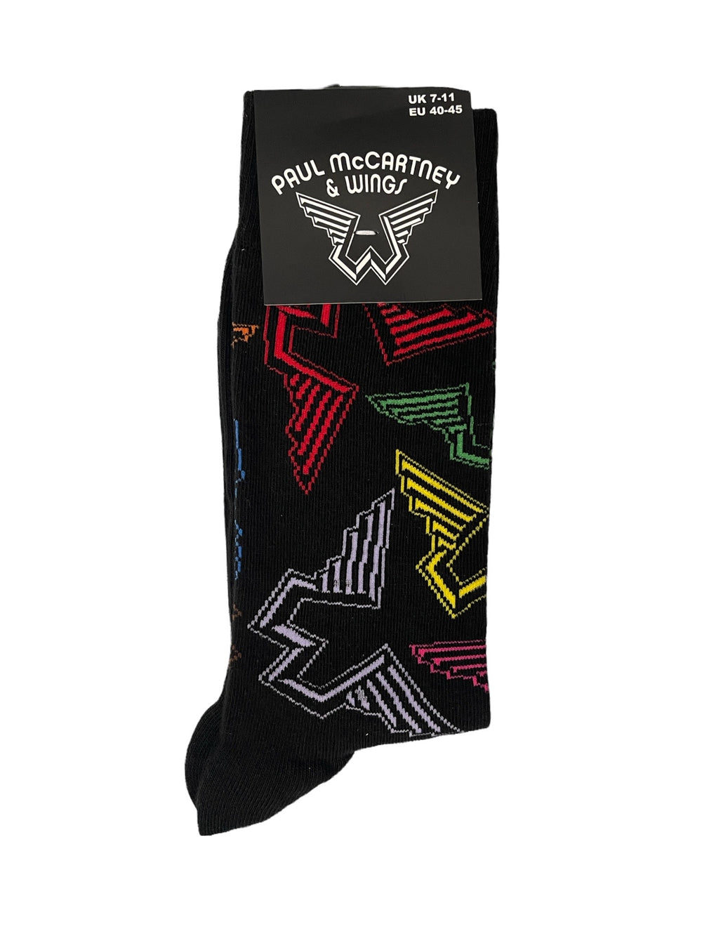 Paul McCartney & Wings Beatles The Black Official Product 1 Pair Jacquard Socks Size 7-11 UK