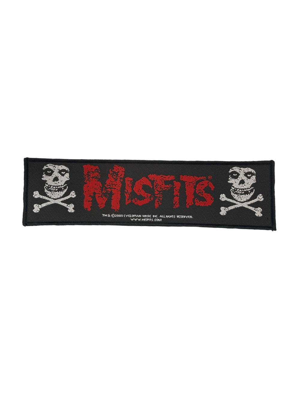 Misfits Super Strip Patch: Cross Bones Official Woven Patch Brand New