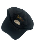 Queen Official Peak Cap Crest & Name Embroidery Adjustable New Black / Gold