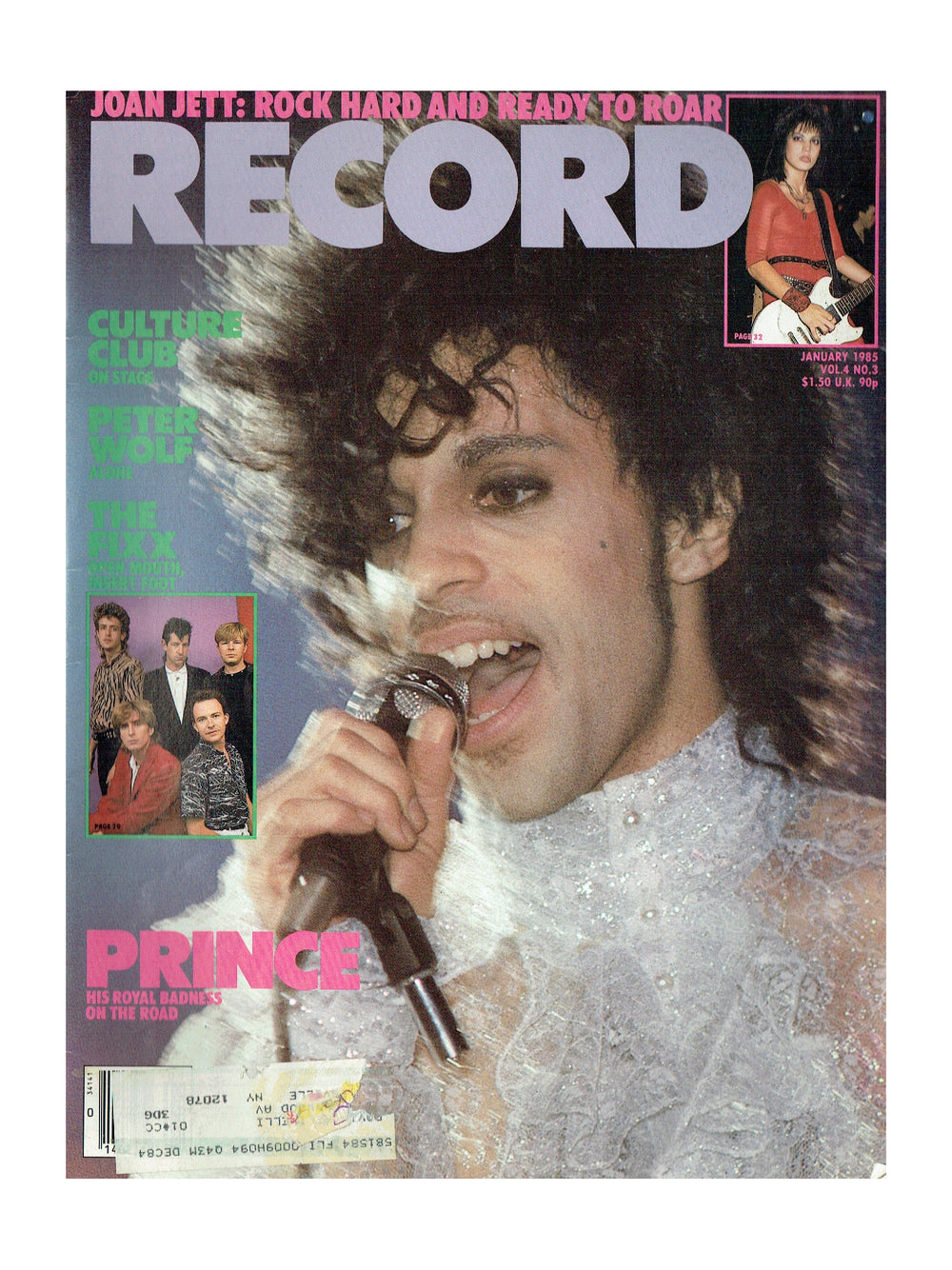 Prince – Record Magazine January 1985 Cover And 6 Page Article Purple Rain Bangles
