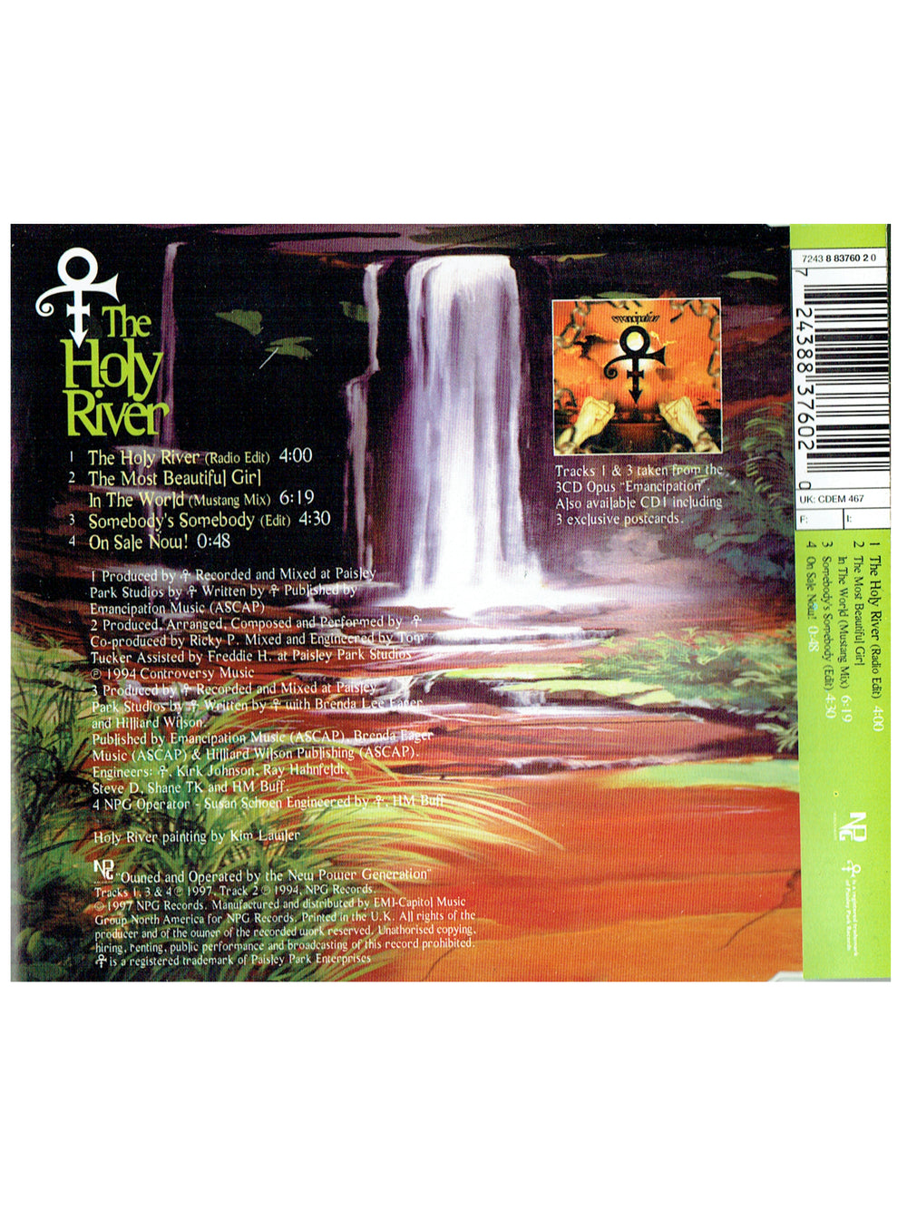 Prince The Holy River Part 2 CD Single 1997 Original 4 Track