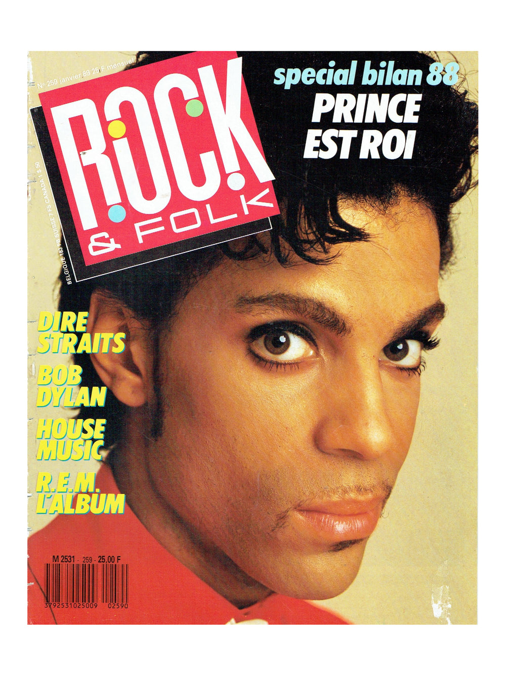 Prince – Magazine Rock & Folk Cover Janvier  Ideal For Framing Preloved: 1989