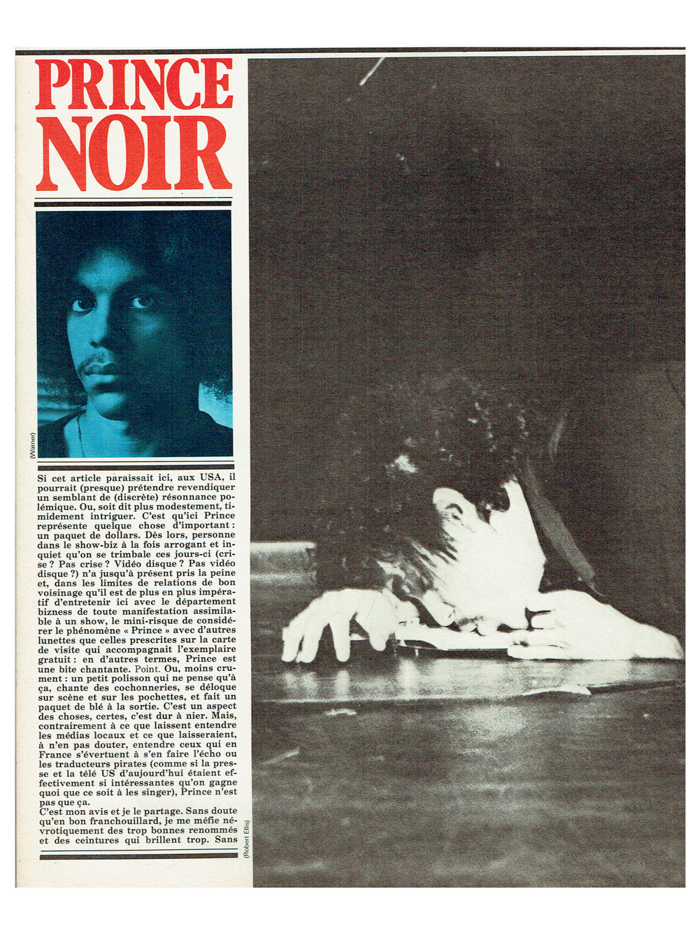 Prince Rock & Folk Magazine December 1983 6 Page Article