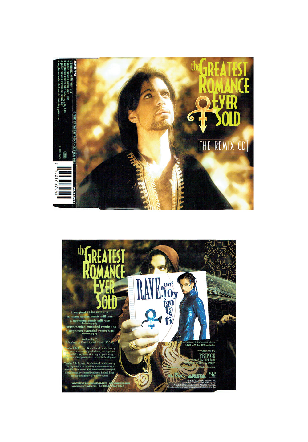 Prince The Greatest Romance Remix CD Single EU 5 Inch CD Single 1990 5 Tracks