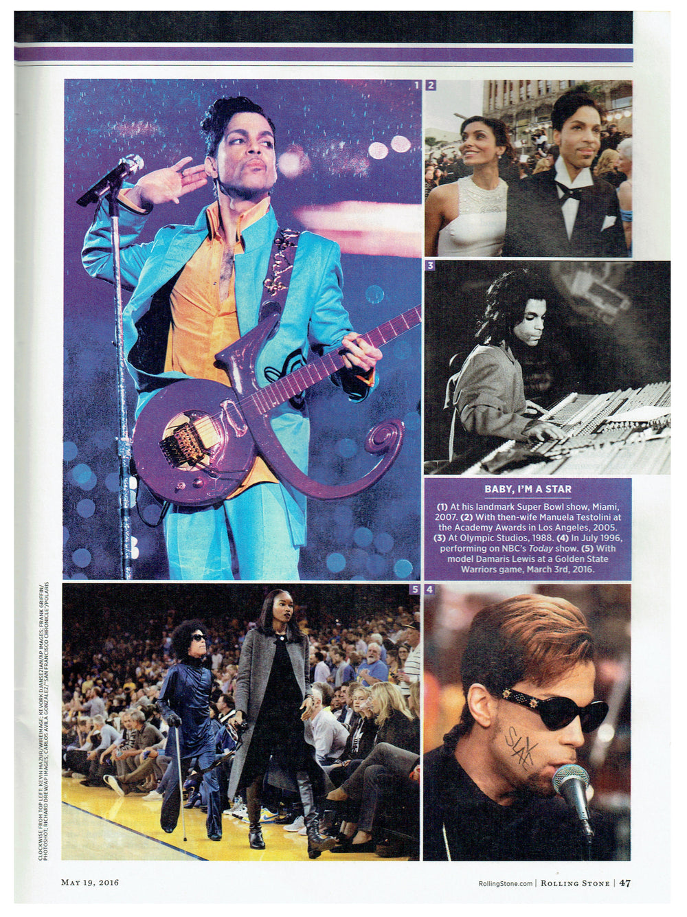 Prince – Magazine Rolling Stone May Issue Cover & 15 Page Article Preloved: 2016
