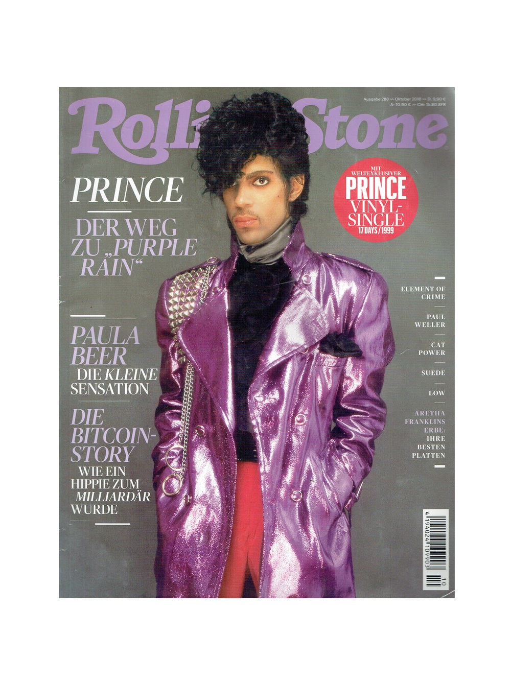 Prince Rolling Stone Issue October 2018 Cover Plus 11 Page Article German