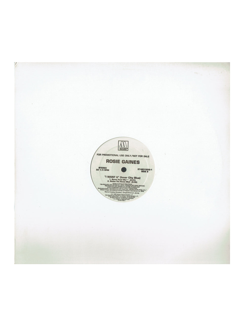 Prince – Rosie Gaines I Want U Vinyl 12" Promo Single Mixes Preloved: 1995