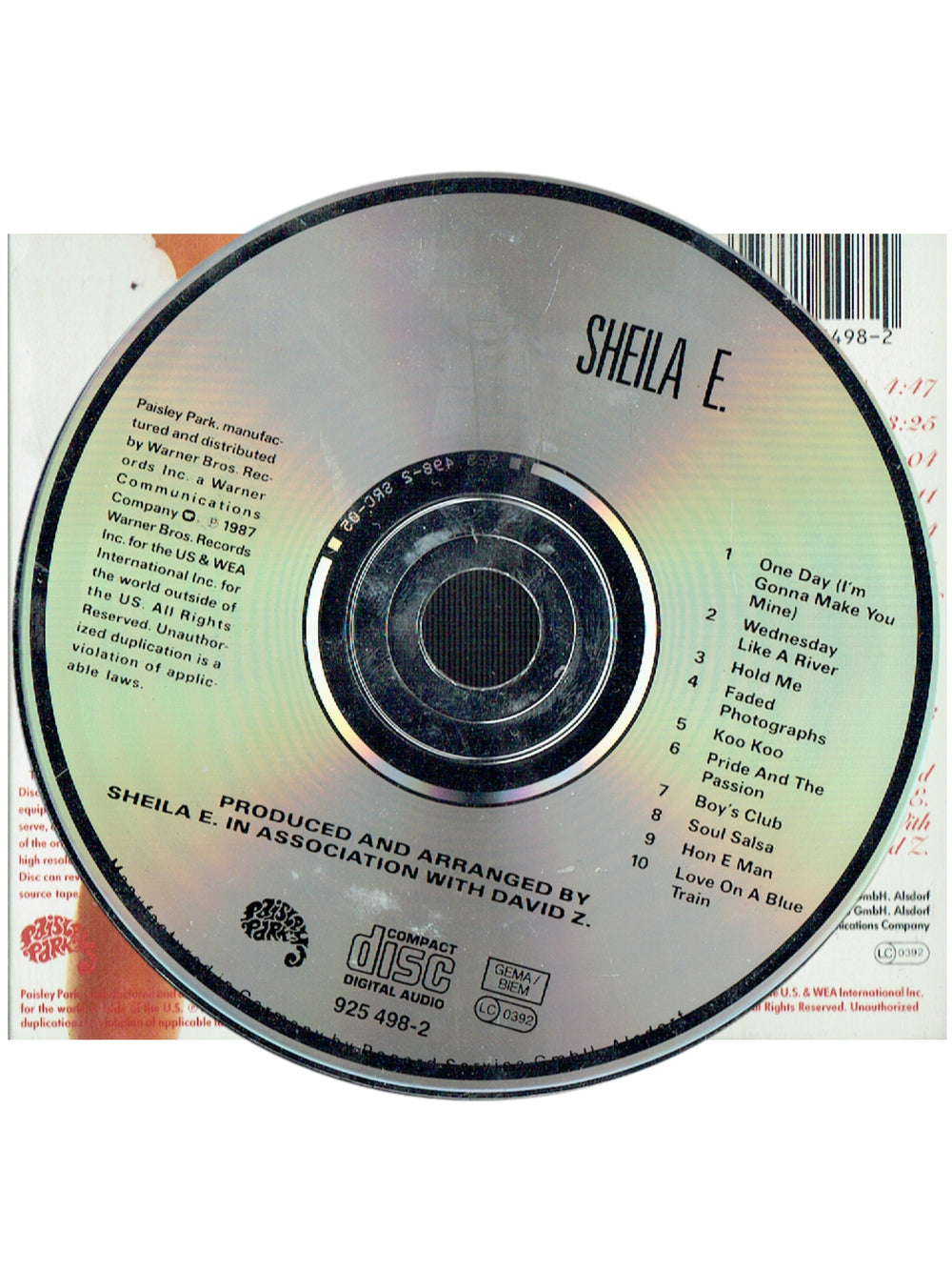 Prince – Sheila E Self Titled CD Album 1987 Release UK EU Paisley Park Prince