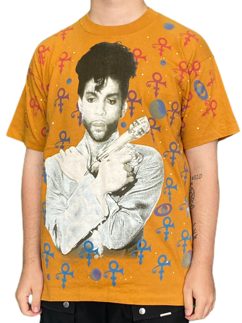 Prince – Official All Over Print Vintage Shirt Love Symbol Pose XLARGE