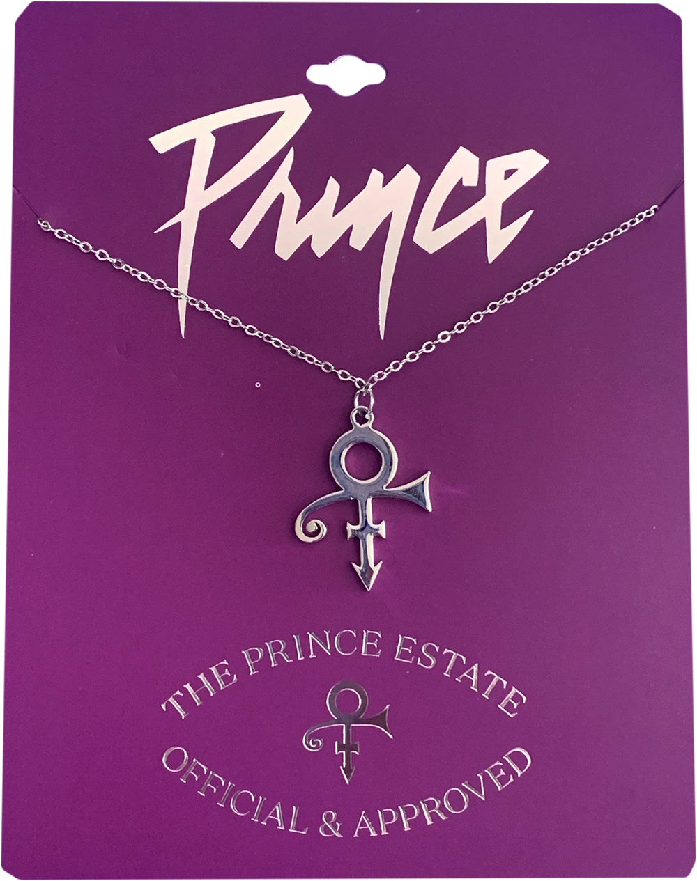 Prince Official Estate Love Symbol Purple Rain Logo Necklace Brand New SILVER