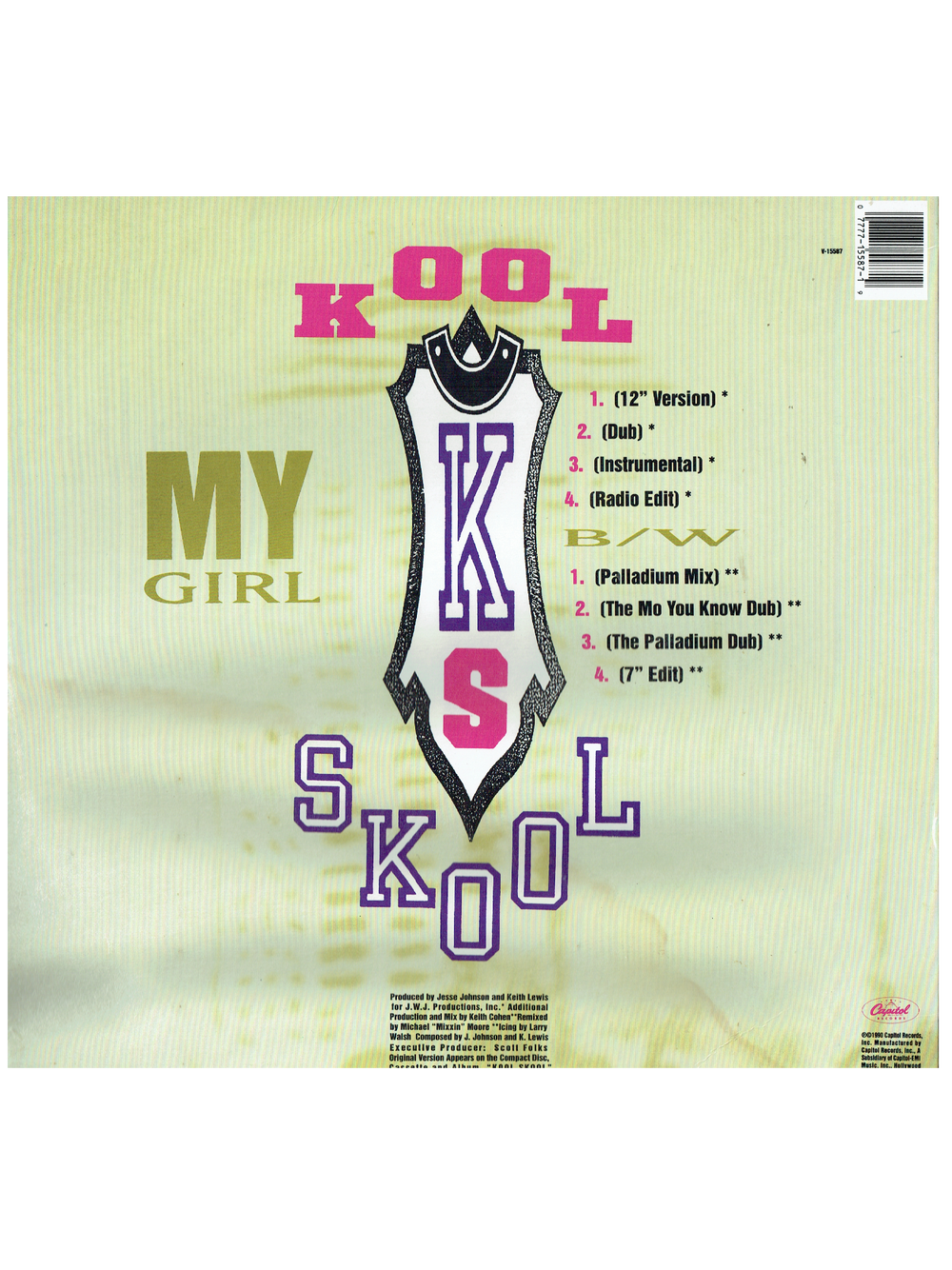 Kool Skool My Girl Jesse Johnson 12 Inch Vinyl USA Original Release Prince