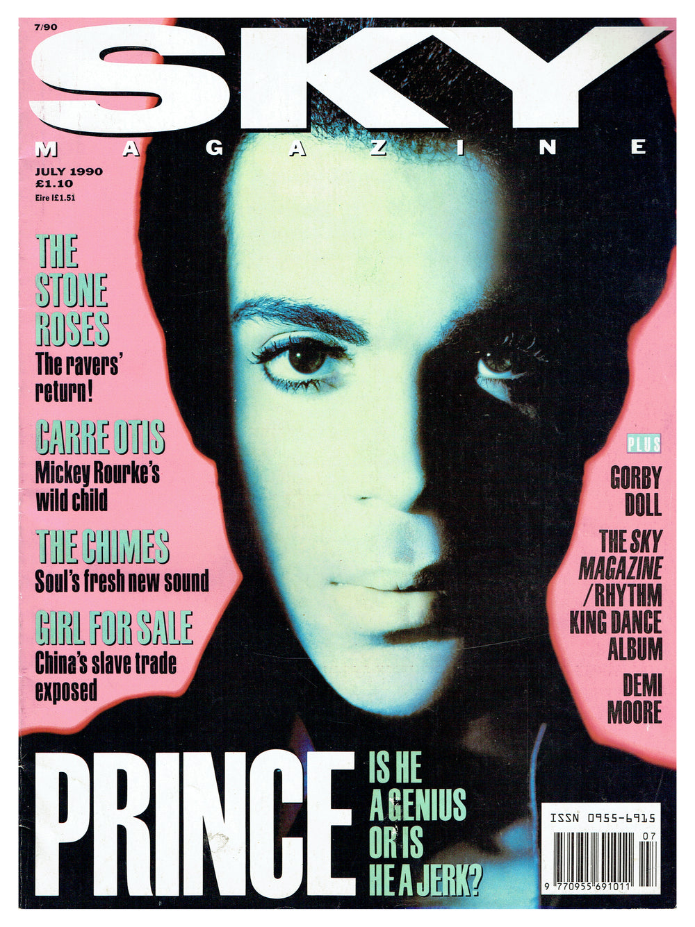 Prince – Magazine Sky July 1990 Cover And 5 Page Article Preloved: 1990