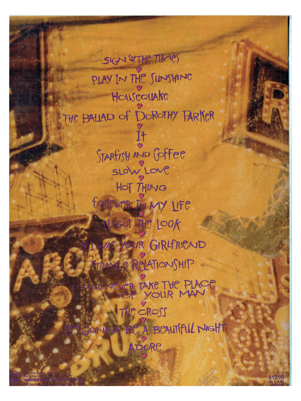 Prince – Sign O the Times Guitar Tab Songbook Hardback Printed In USA