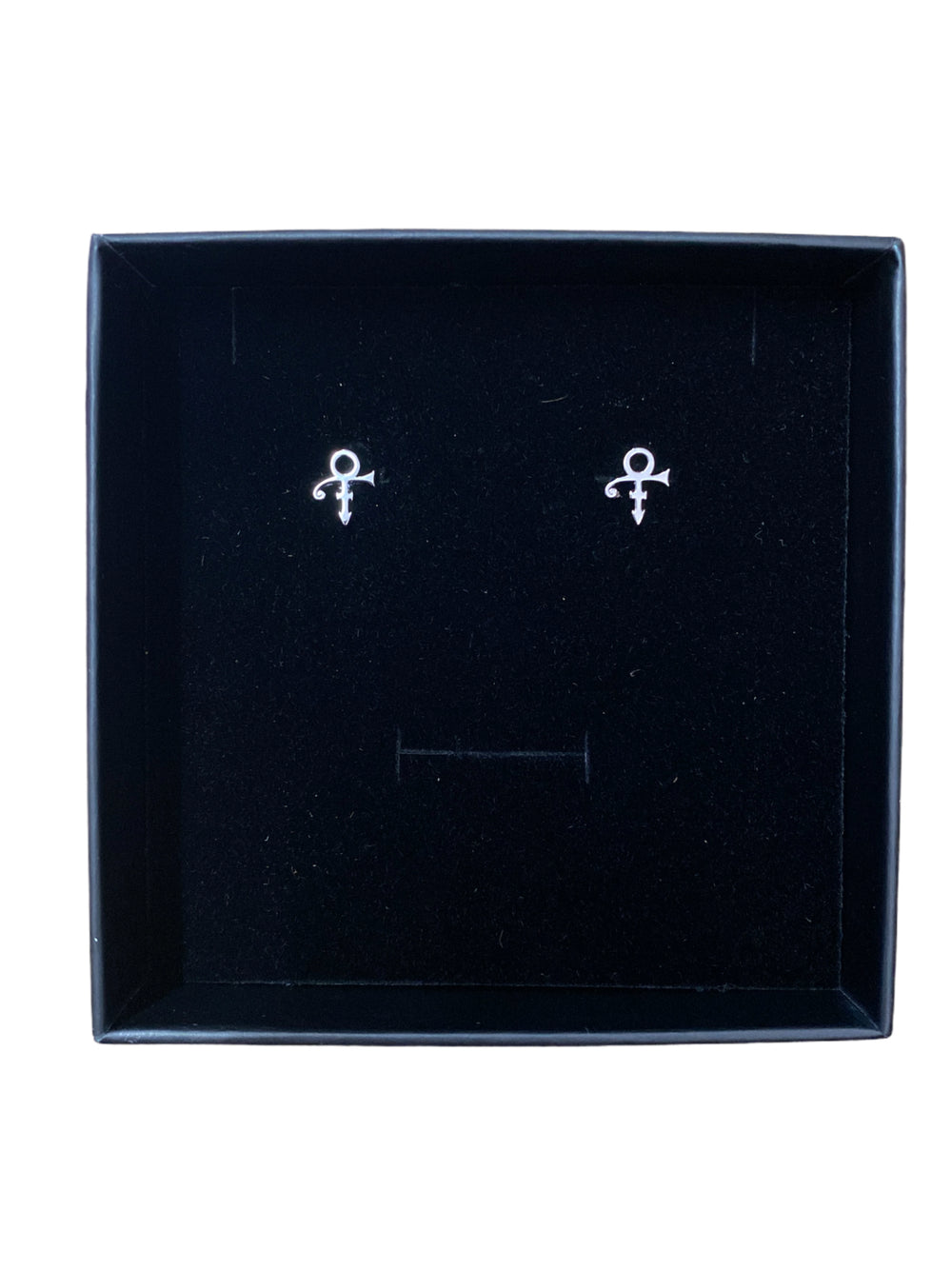 Prince – Official Estate Love Symbol 1 Pair Stud Earrings Silver Boxed