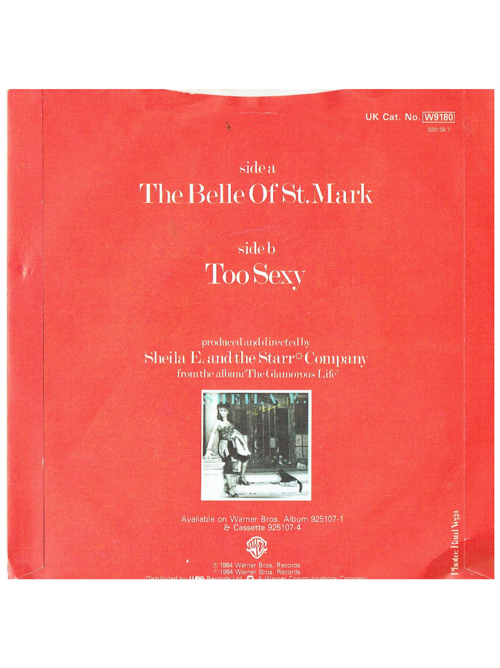 Prince – Sheila E The Belle Of St. Mark UK 7 Inch Vinyl 1984 Release Prince