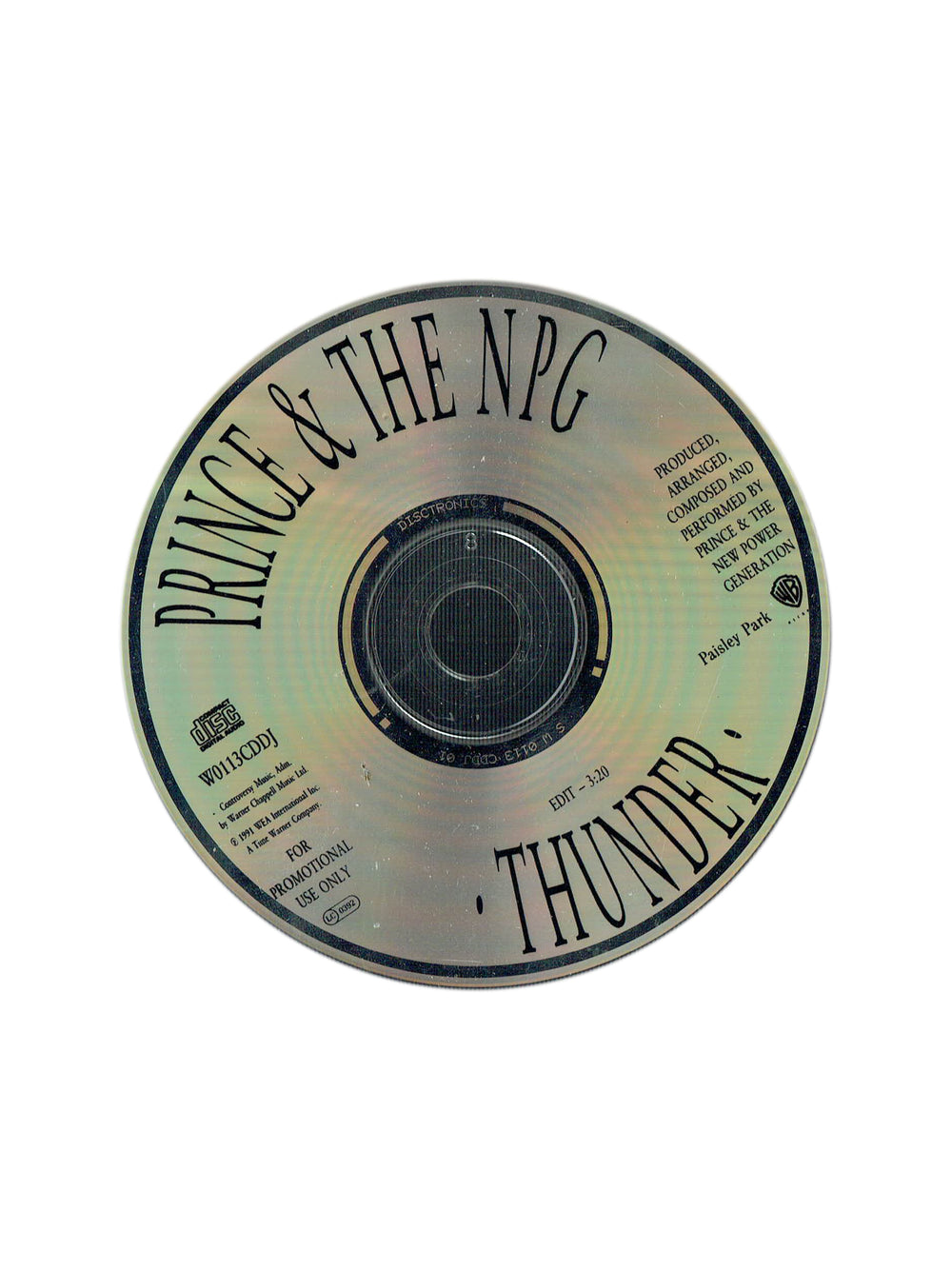 Prince & The NPG Thunder Promotional Only CD Single W0113CDDJ Ultra Rare