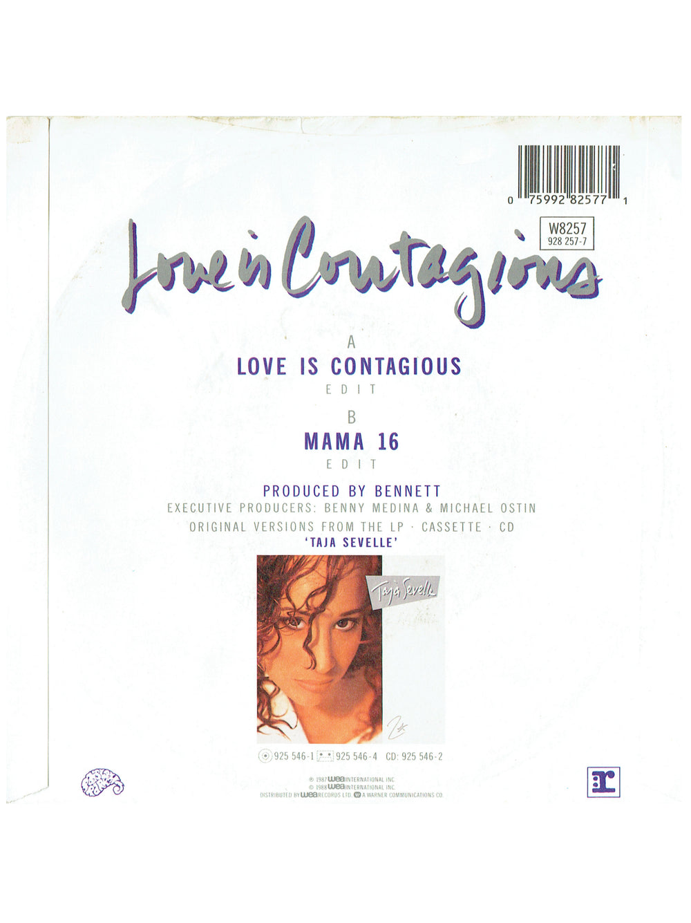 Prince – Taja Sevelle Love Is Contagious 7 Inch Vinyl Single 1987 UK PS Prince