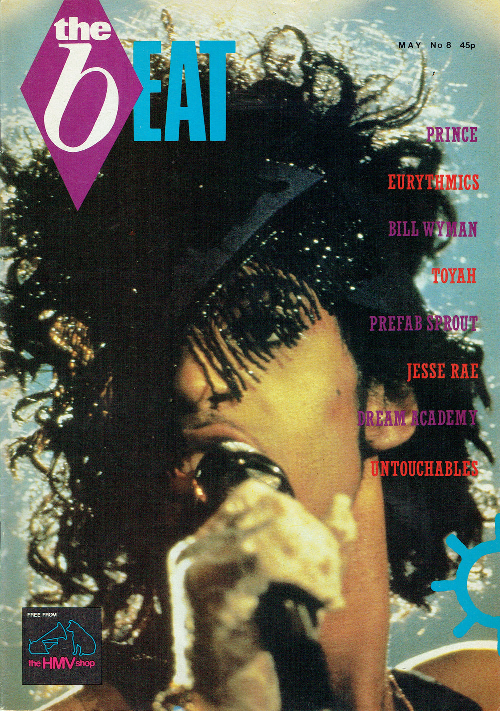 Prince – The Beat HMV Magazine No 8 Prince Cover & Competition & 2 Page Article 1985