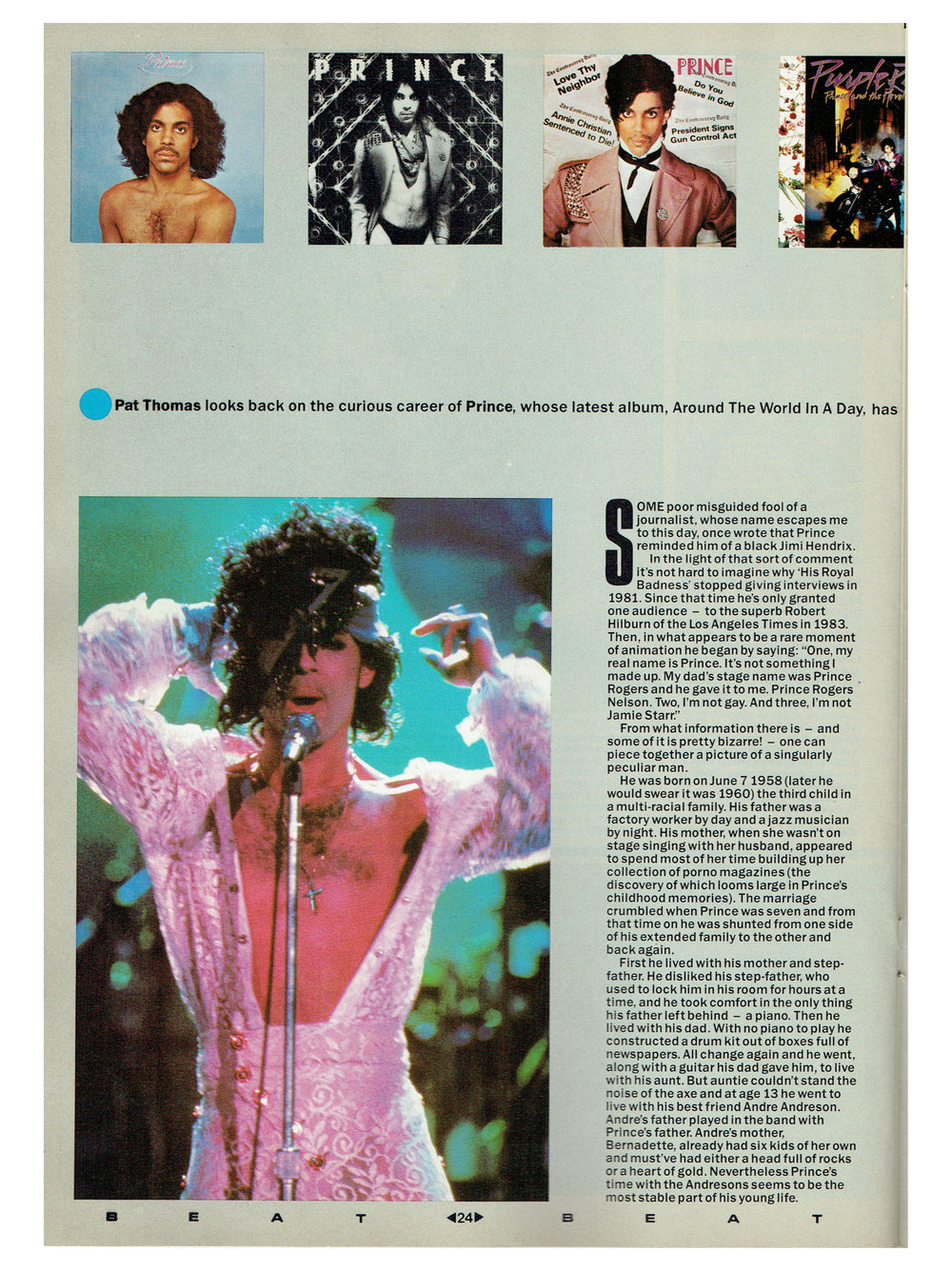 The Beat HMV Magazine No 8 Prince Cover & Competition & 2 Page Article 1985