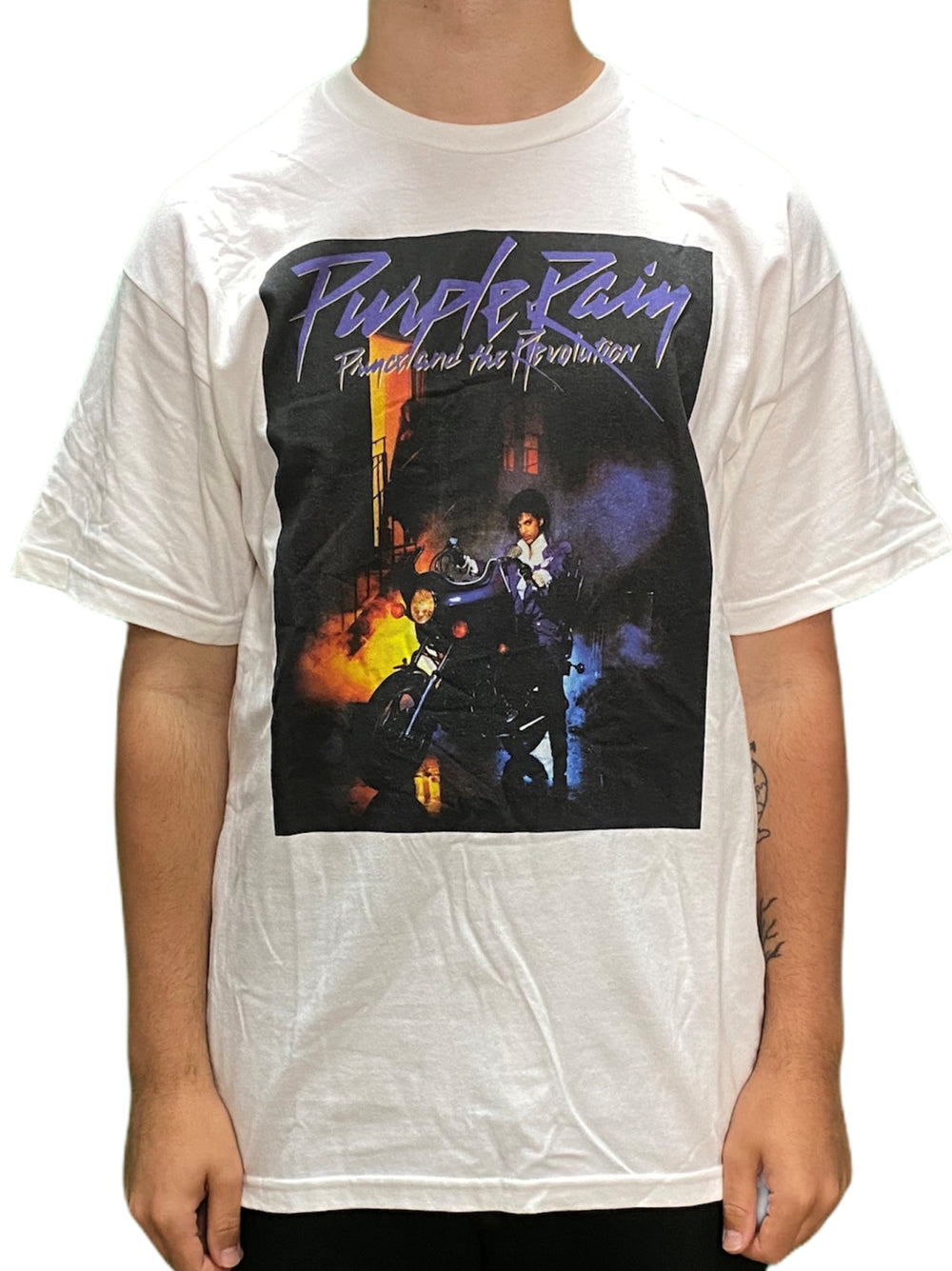 Prince Purple Rain Album Front Cover  SQ Unisex Official T-Shirt Brand New