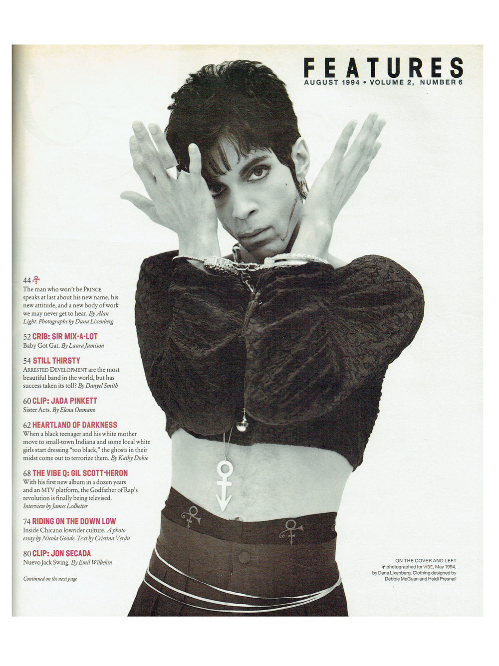 Prince VIBE Magazine August 1994 Cover & 1 Page Features & 7 Page Article Incredible
