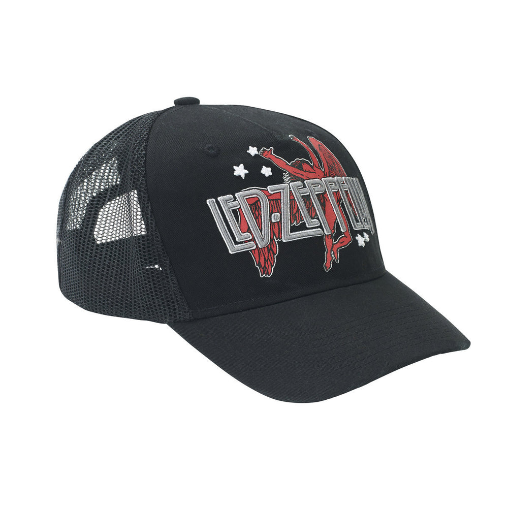 Led Zeppelin Logo Amplified Official Embroidered Mesh Cap Adjustable Brand New