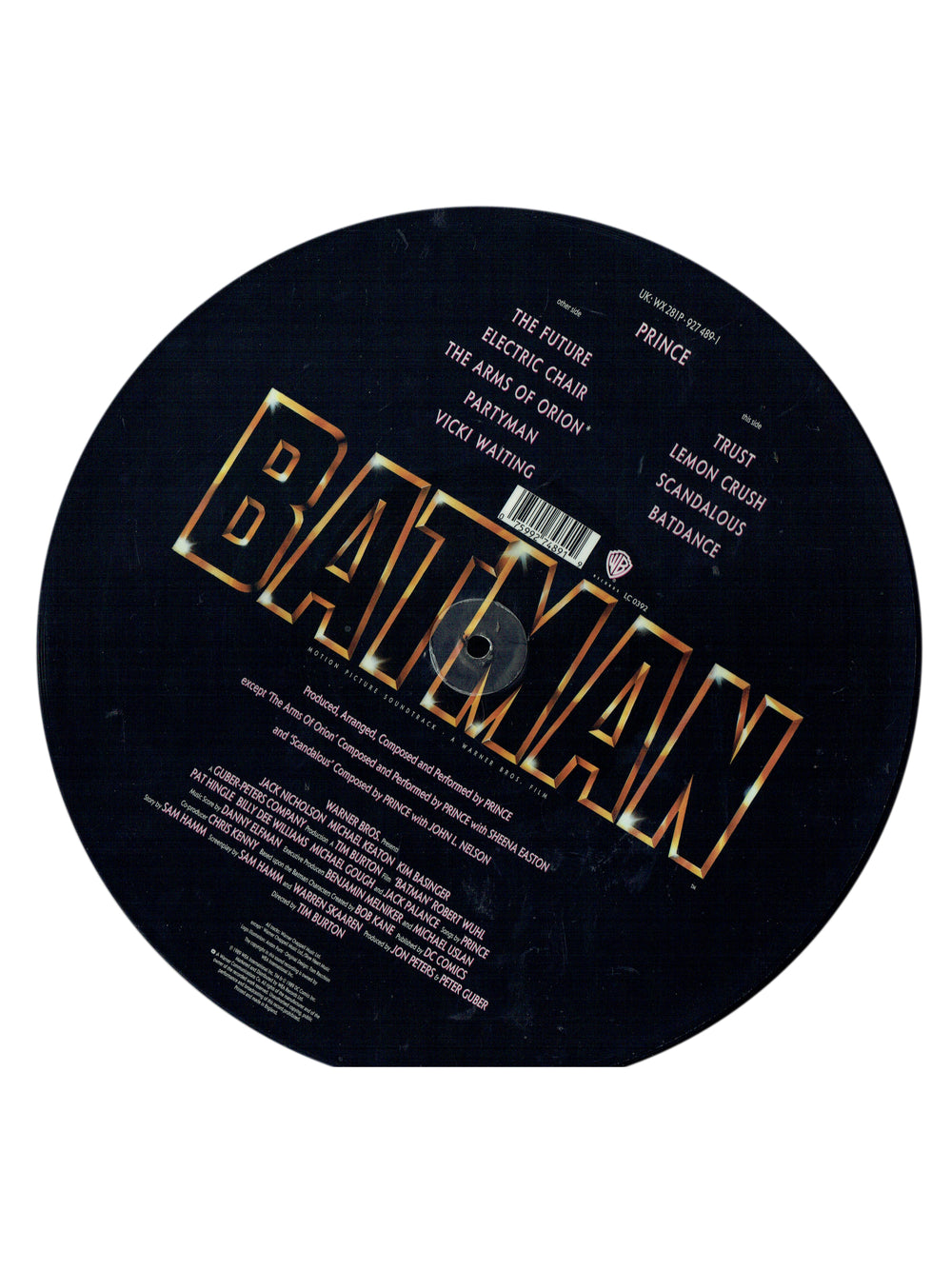 Prince – Batman Picture Disc Soundtrack UK VINYL Album Original 1989