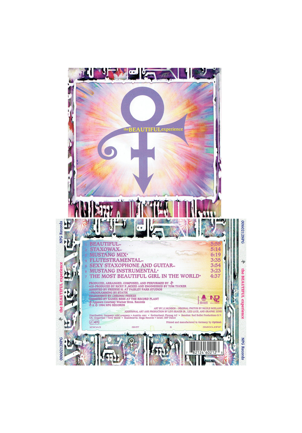 Prince – 0(+>The Beautiful Experience CD Album Butterfly Cut Out UK Preloved:1994