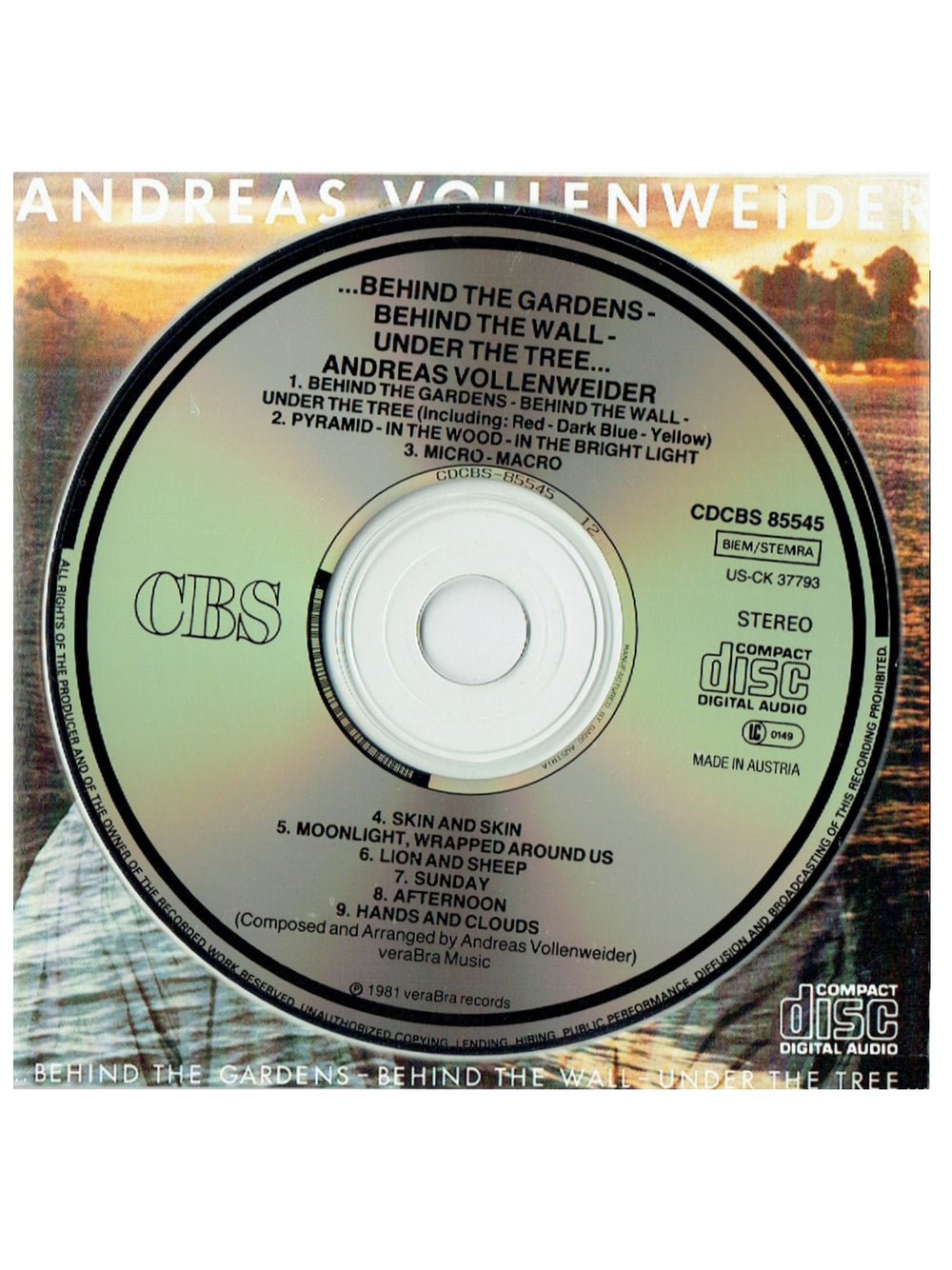 Prince – Andreas Vollenweider Behind The Gardens CD Album Preloved