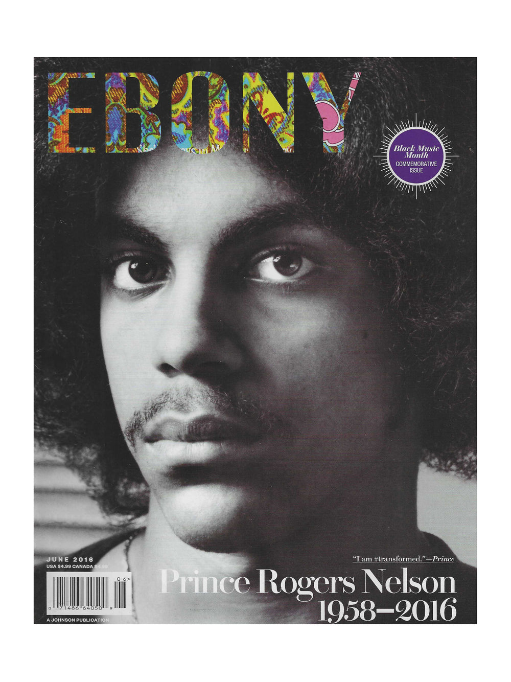 Prince – Rogers Nelson Ebony Magazine June 2016 Cover & 37 Pages Incredible Issue