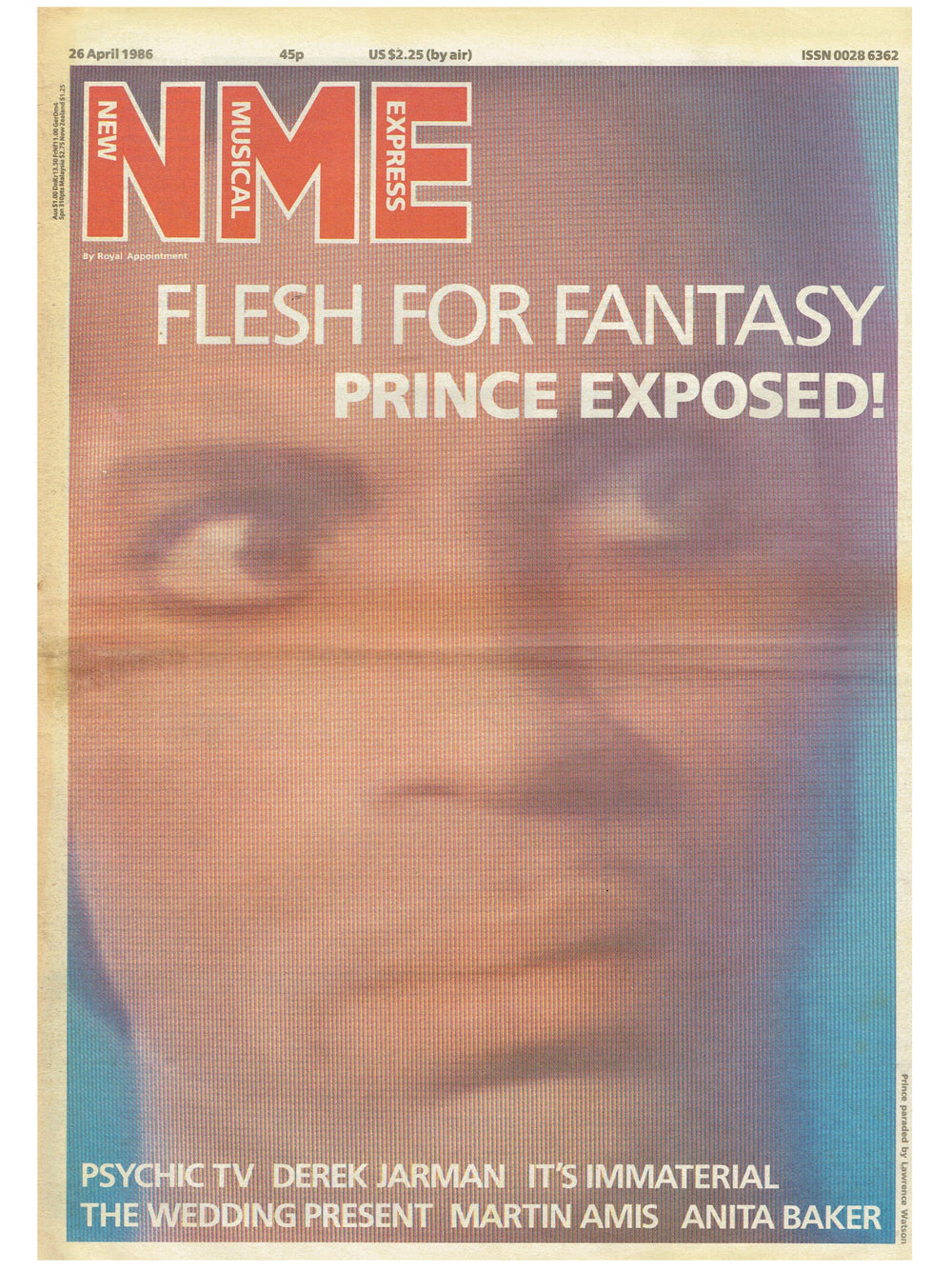 Prince – Flesh For Fantasy Full Page Cover Newspaper NME April 26th 1986