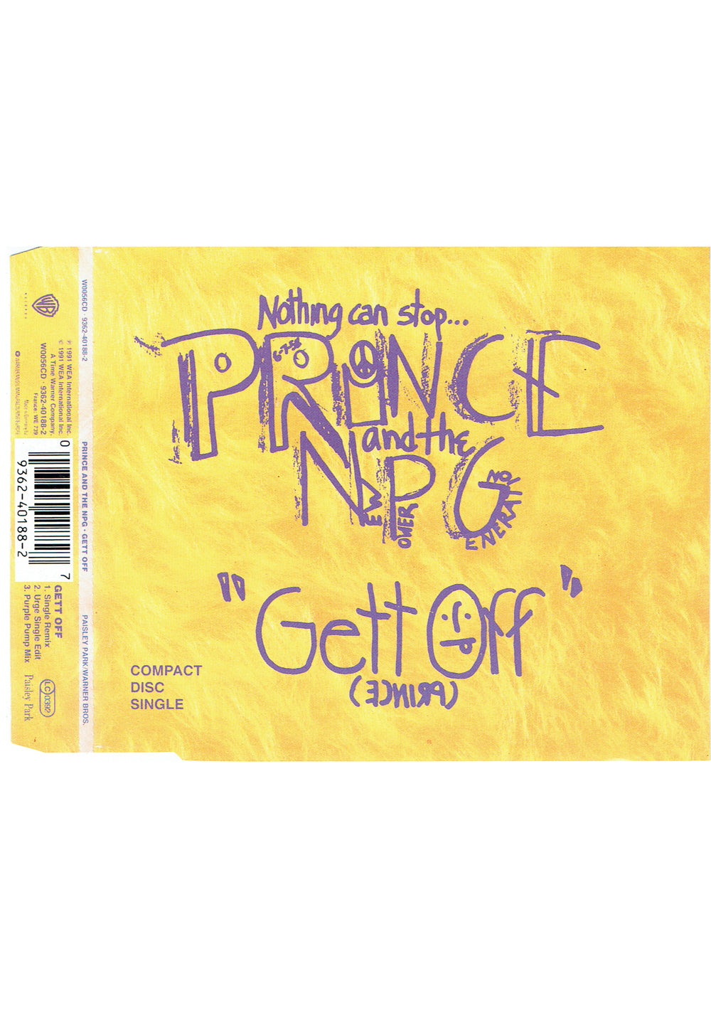 Prince And The NPG GETT OFF UK CD Single 1991 Original 3 Tracks