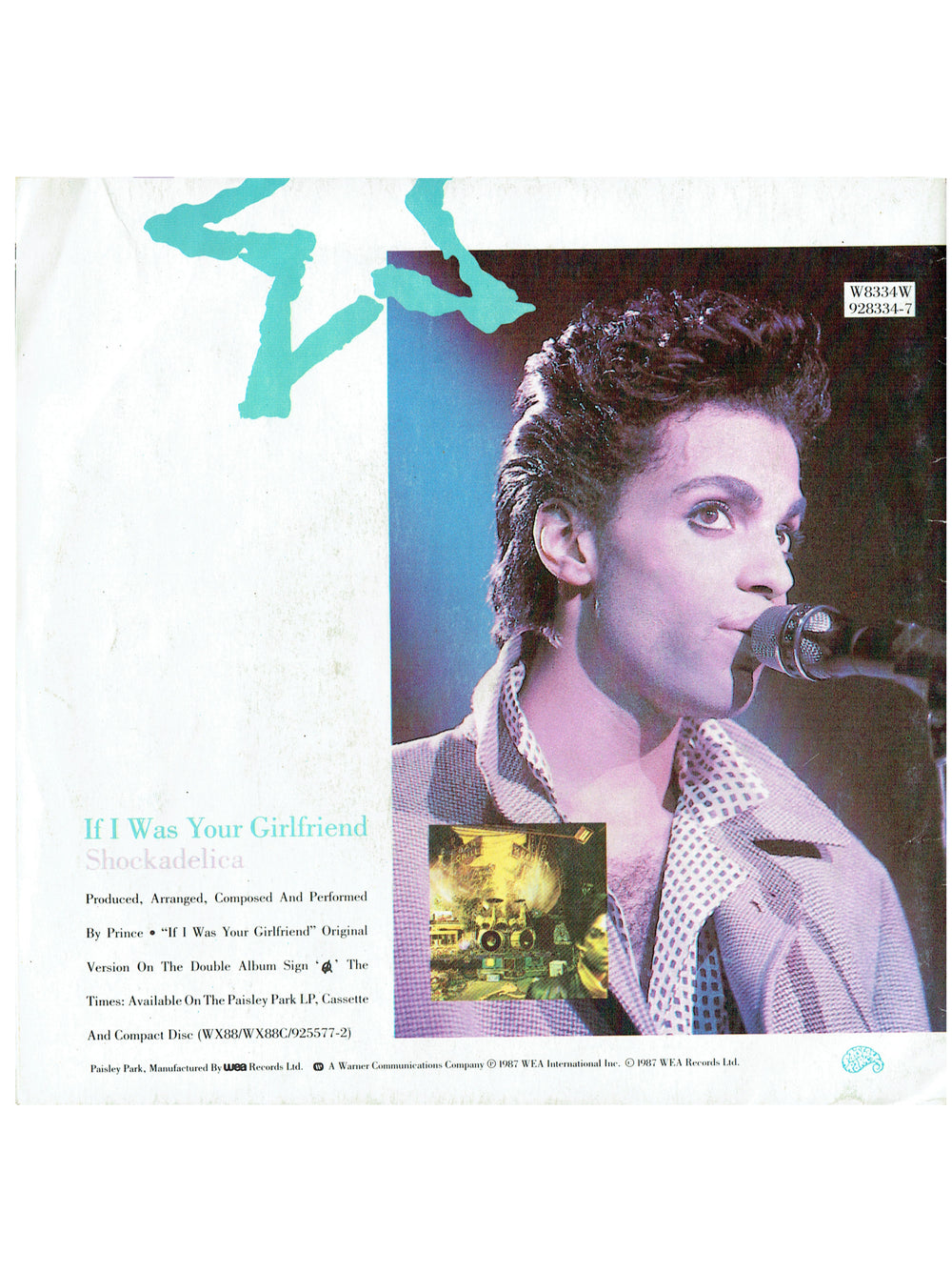 Prince – If I Was Your Girlfriend Vinyl 7" Single Limited Edition Poster Bag UK Preloved: 1987