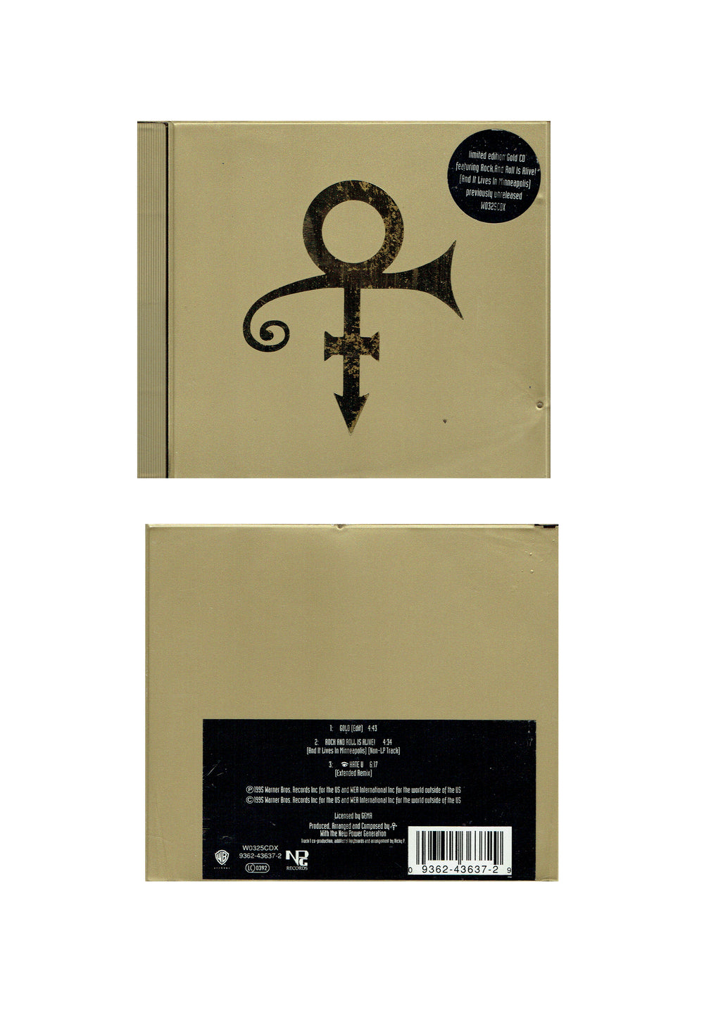 Prince – O(+> Gold Rock And Roll Is Alive CD Single Gold Ed UK Preloved:1995