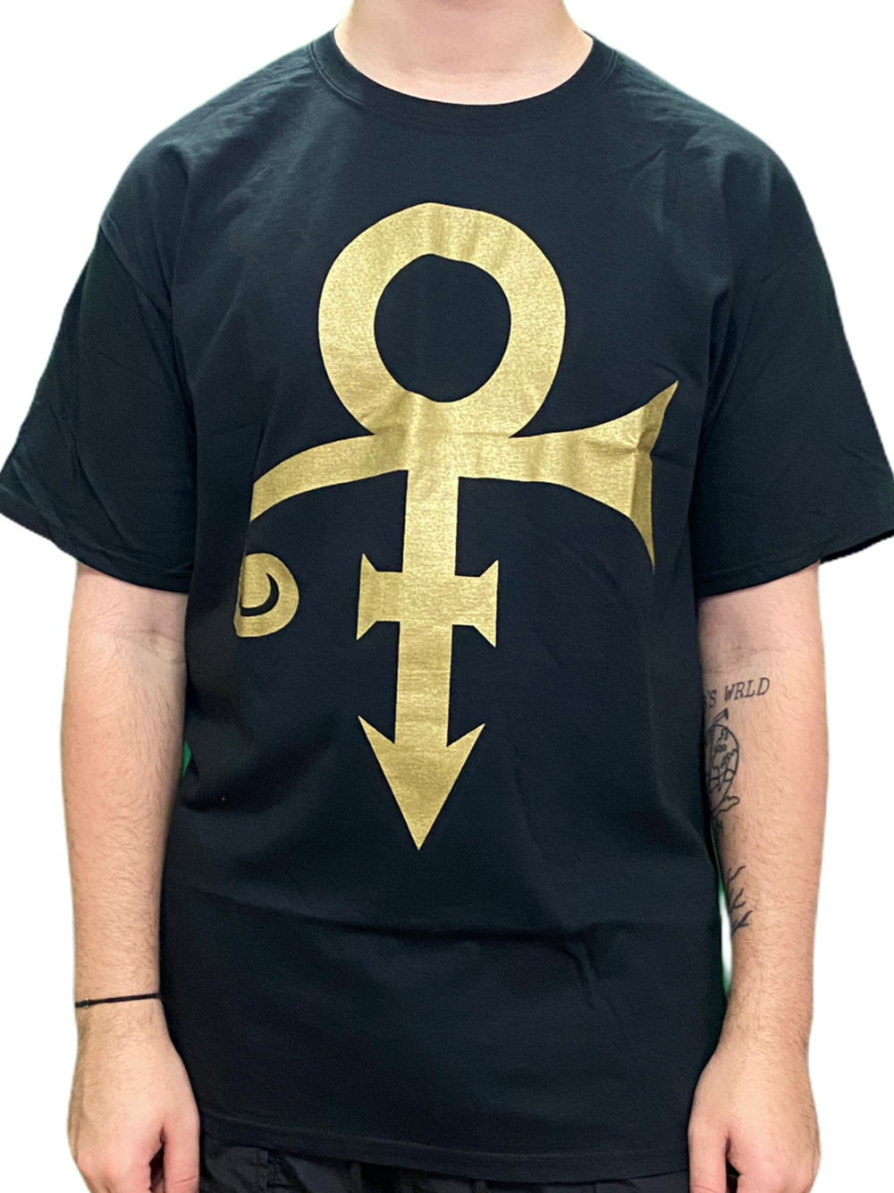 Prince – Love Symbol Gold Sparkle Unisex Official Merchandise T Shirt Made In USA NEW