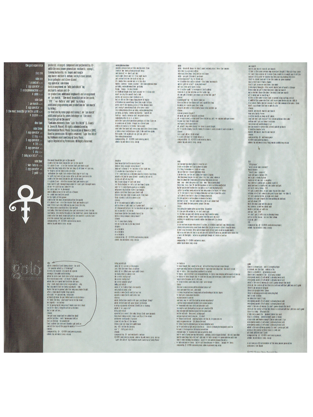 Prince The Gold Experience Vinyl Double Album With Hype & Inner Sleeves