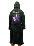 Prince – Unisex Official Doves Black & Purple Gold Embroidery Bath Robe /Dressing Gown NEW