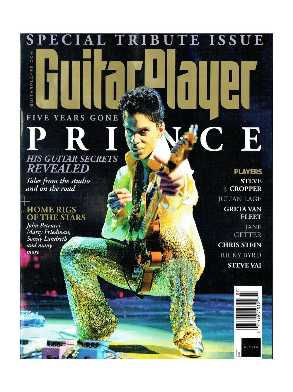 Prince – Guitar Player Magazine July 2021 Five Years Gone Cover & 10 Page Article