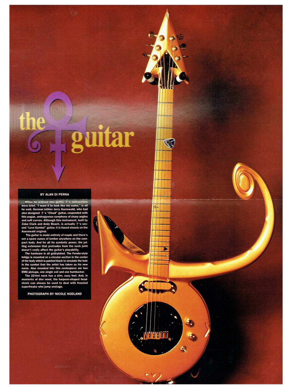 Prince – Guitar World Magazine November 1994 Cover Article & Poster SUPERB MINT