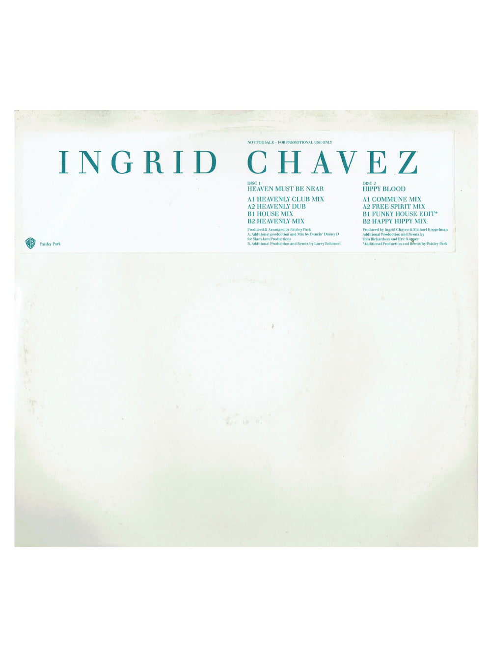 Prince – Ingrid Chavez Heaven Must Be Near Hippy Blood 2 X 12 Vinyl Single White Label Prince AS